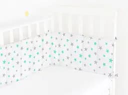Бортики в дитяче ліжечко Cosas Mint Starfalls 30 х 180 см (WeltBed_Starsfall_MintGrey) - мініатюра 2