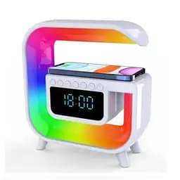 Лампа-нічник XM-G3 Mini Колонка Бездротове ЗУ Годинник RGB білий