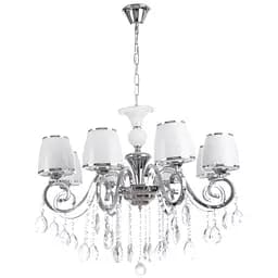 Люстра підвісна Brille кришталева з абажуром E14 40W CH (BCL-384S/8)