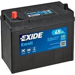 Акумулятор Exide Excell 45Ah ASIA (+/-) ТК (330EN) (237х127х227) EB457 без нижн. бурт