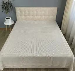 Натуральное муслиновое простыня 200x230 см - дышащая мягкая хлопковая простыня пудровый