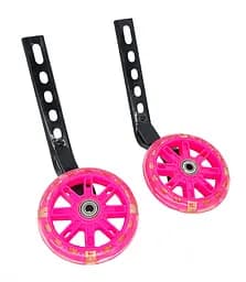 Опорні (тренувальні / додаткові) світлодіодні колеса для дитячого велосипеда 12'-20' рожевий (G0001000)