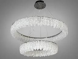 Підвісна люстра Diasha 505-800+500CH LED двоярусна кругла люстра з кристалами, діаметр 80 см, висота до 105 см - мініатюра 4