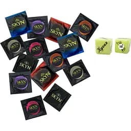 Набор Skyn ​​Infiniti love: Презервативы безлатексные 14 шт. + Неоновые кубики с позами для секса (ROZ6400230348)