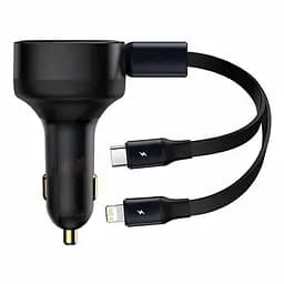 Зарядний пристрій для автоадаптер 2 в 1 Baseus Enjoyment Retractable Type-C + Type-C 33 W - мініатюра 2
