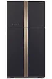 Холодильник з верхньою морозильною камерою Hitachi R-W610PUC4GBK,чорне скло (R-W610PUC4GBK)