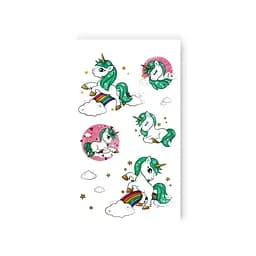 Набор временных татуировок Зеленый единорог Tattooshka EC-650, 5 картинок