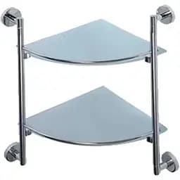 Полка угловая стеклянная Haiba HB1707-2 двухъярусная HB0734, Хром