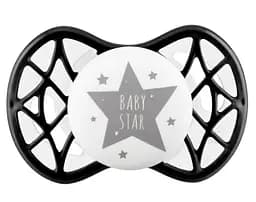 Силиконовая ортодонтическая пустышка Nuvita Air55 Cool Baby Star, 0+ мес., черный (NV7064IB)
