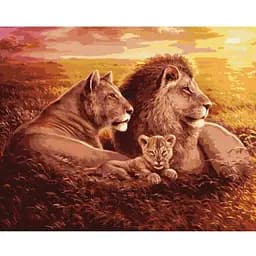 Картина по номерам Ideyka Львиная семья ©Сергей Лобач KHO4377 40x50 см