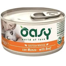 Влажный корм для взрослых кошек Oasy Говядина мусс 85 г