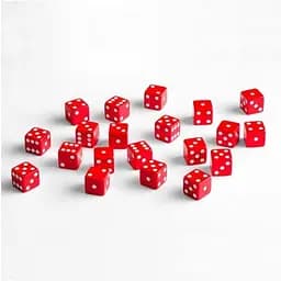 Набір кубиків Q-Workshop Full Pack of D6: Red&White (20 шт.) (S20606) - мініатюра 3