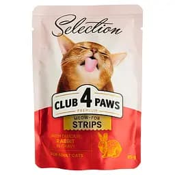 Влажный корм для кошек Club 4 Paws Premium полоски с кроликом в соусе 85 г (B5631901)