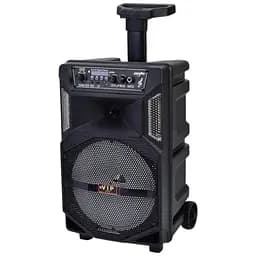 Колонка JT-830-1-2-833-835, пульт, мікрофон, світлодіодне підсвічування, USB, Bluetooth, 41x25x21 см, чорна