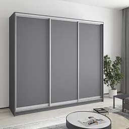 Шкаф-купе трехдверный MebelStar Стандарт AL 3ДСП 230x45x210 см Антрацит (MBS-2835)