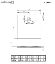 Душовий піддон Radaway Kyntos C 80x80 колір чорний HKC8080-54 - мініатюра 2