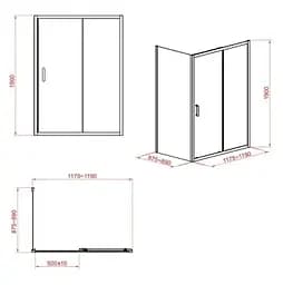 Душова кабіна Cersanit Zip 120x90 S154-004, прозорий, хром - мініатюра 4