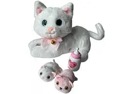 Інтерактивна іграшка Кішка з кошенятами, WToys (біла)