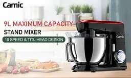 Кухонний комбайн Camic міксер тістоміс металевий 9 л SM-1571N 1800Вт Black Red - мініатюра 3