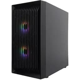 Корпус 1stPlayer BS-2-BK-3F1, Black, без БЖ, Mini Tower, Micro ATX / Mini ITX, 1xUSB 3.0 / 2xUSB 2.0, макс. CPU - 155 мм / VGA - 285 мм, 3x120 мм RGB, бічна панель із загартованого скла - мініатюра 2