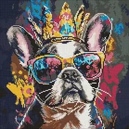 Алмазна мозаїка Яскравий бульдог ©art_selena_ua Ідейка AMO8205, 40х40 см