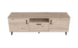 Тумба Лестер на конусних ніжках Ferrum-decor 48x139x38 Чорний метал ДСП Дуб Сан-Марино 16 мм (FRD-106806)