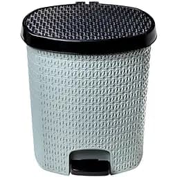 Мусорное ведро Stars Plast с педалью 8 л серое (94151/сір)