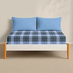 Простирадло Cosas на резинці фланель 100х200 nordic check, синій (Flannel_NordicCheck_100x200x20) - мініатюра 3