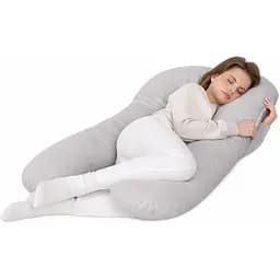 Подушка Sonex Basic Flex для беременных и отдыха П-образная антиаллергенная 135x68x25 серая (SO102581)