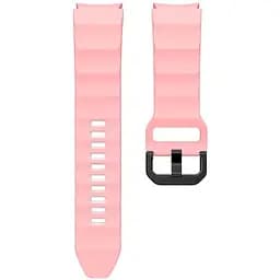 Ремешок для Samsung Galaxy Watch 4 Classic 42mm - розово-белый ширина крепления 20мм силикон размер L Watchbands Ribbed (W11-2WB17759971)