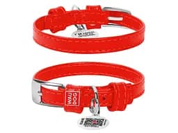 Ошейник для животных WAUDOG Glamour с QR паспортом без украшений Ш 9 мм Д 19-25 см красный (32013)