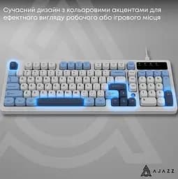 Клавиатура игровая проводная Ajazz AF-GB-98 USB White-Blue - мініатюра 12