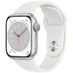 Смарт-часы Apple Watch Series 8 GPS 41 mm Silver Aluminium Case with White Sport Band - Regular Model A2770 (Grade C) Seller Refurbished