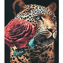 Алмазна мозаїка Strateg ПРЕМІУМ Романтичний гепард розміром 40х50 см (SK88143)