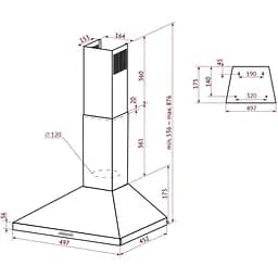 Витяжка Perfelli K 5202 BL 700 LED - мініатюра 10