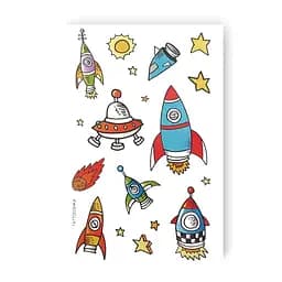 Набір тимчасових татуювань Ракети WS-A182 різнокольорові