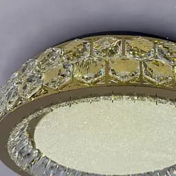 Стильна стельова LED-люстра з кришталем для вітальні Linisoln 3218-600 FG золото 160 Вт 60 см до 22 м2 - мініатюра 6