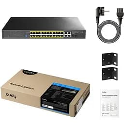 Коммутатор Cudy GS1028EPS2, 24-Port Gigabit Light Managed PoE+ Switch with 2 SFP 300W (GS1028EPS2)