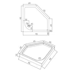 Душовий піддон Volle Nemo 90x90 10-22-170tray - мініатюра 2