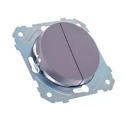 Выключатель Brille двухклавишный серый WB-2V2 Grey