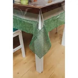 Скатертина силіконова із зеленою стразовою стрічкою 190х140 см