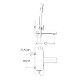 Змішувач для вани Imprese Smart Click ZMK101901040 Хром - мініатюра 2