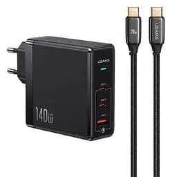 Зарядний пристрій адаптер живлення Usams T52 US-UM Fast Charger Kit GaN US-CC168 140W