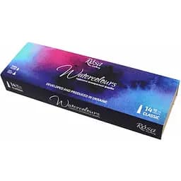 Набір акварельних фарб Clssic дерев'яний пенал 14 кольорів х 10 мл туба Rosa Gallery