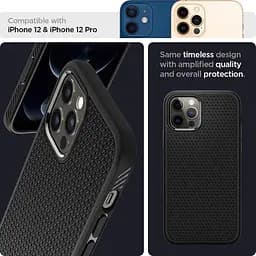 Чехол Spigen Liquid Air для iPhone 12 Pro/12 Matte Black (ACS01701) + защитное стекло - мініатюра 14