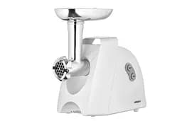 ARDESTO М'ясорубка, 1900Вт, 1.8кг/хв, 3 решітки, насадка для ковбас, кеббе, 4 терки, пластик, білий