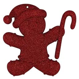 Елочная игрушка MIS LT Пряник-снеговик 10х10х1,5 см красный