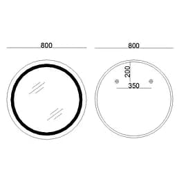 Дзеркало Lidz Aria R800 з LED-підсвічуванням Touch, з антизапотіванням, з диммером яскравості LD78LR800 - мініатюра 2