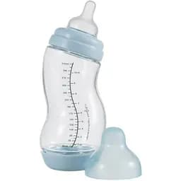 Скляна антиколікова пляшечка Difrax S-bottle Wide Blue з силіконовою соскою 310 мл (737FE Blue)