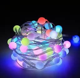 Розумна світлодіодна музична гірлянда 100LED, 10 м, кольорові RGB кульки з USB живленням та дистанційним - мініатюра 4